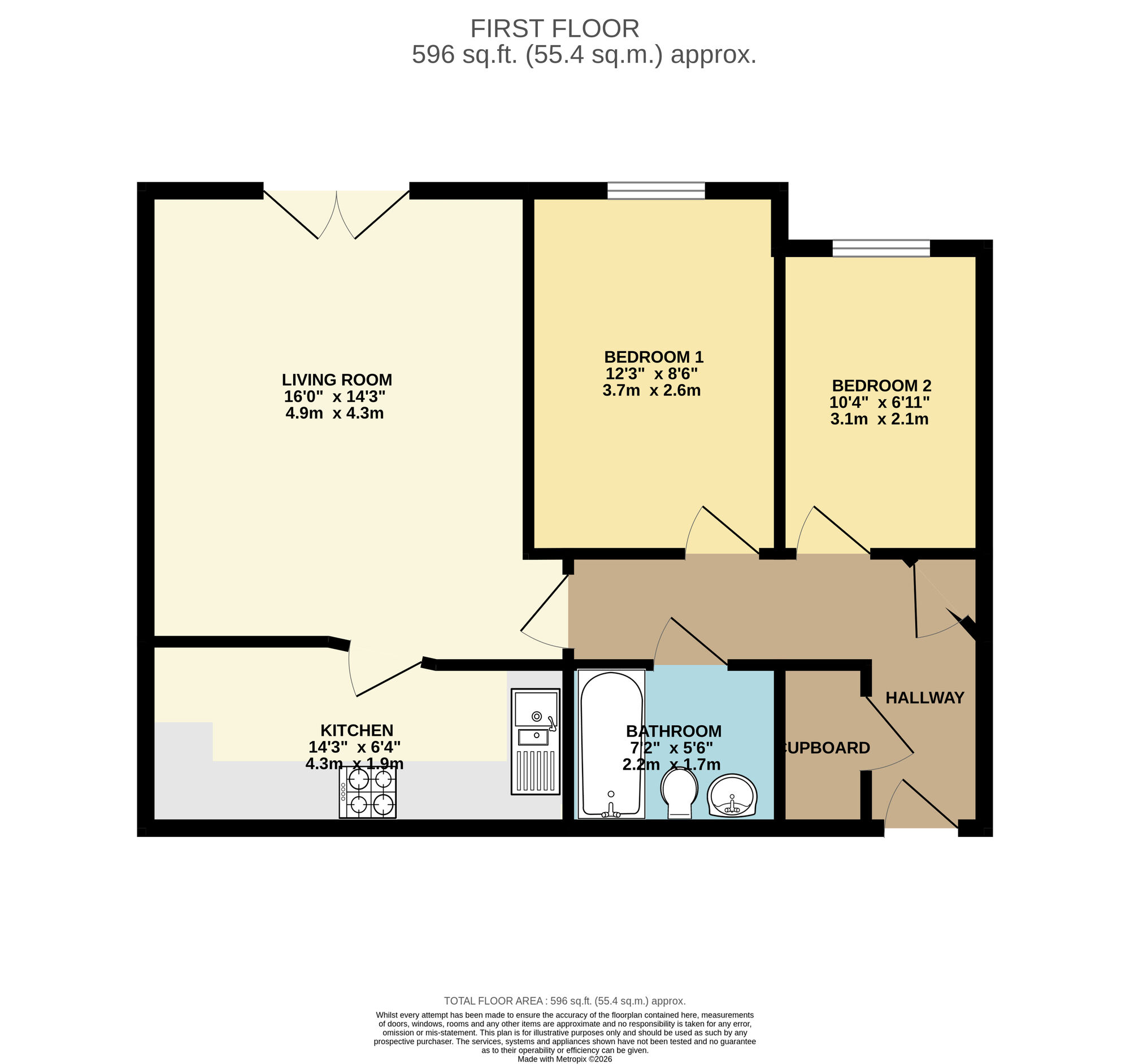 Floorplan of 2 bedroom Flat for sale, Victoria Court, Leeds, West Yorkshire, LS15