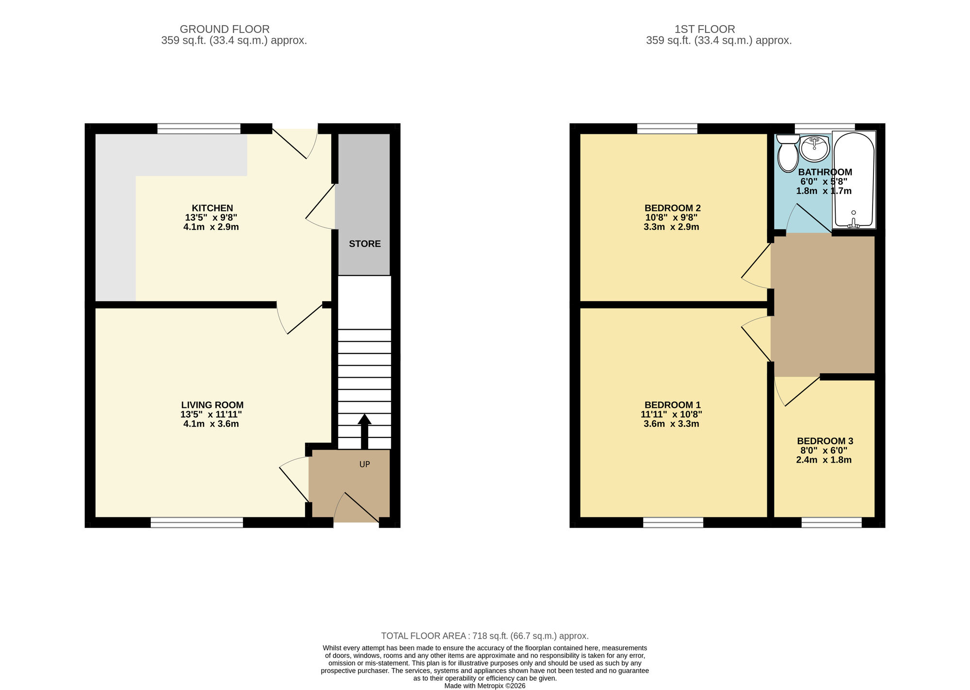Floorplan of 3 bedroom Mid Terrace House for sale, Dawlish Road, Leeds, West Yorkshire, LS9