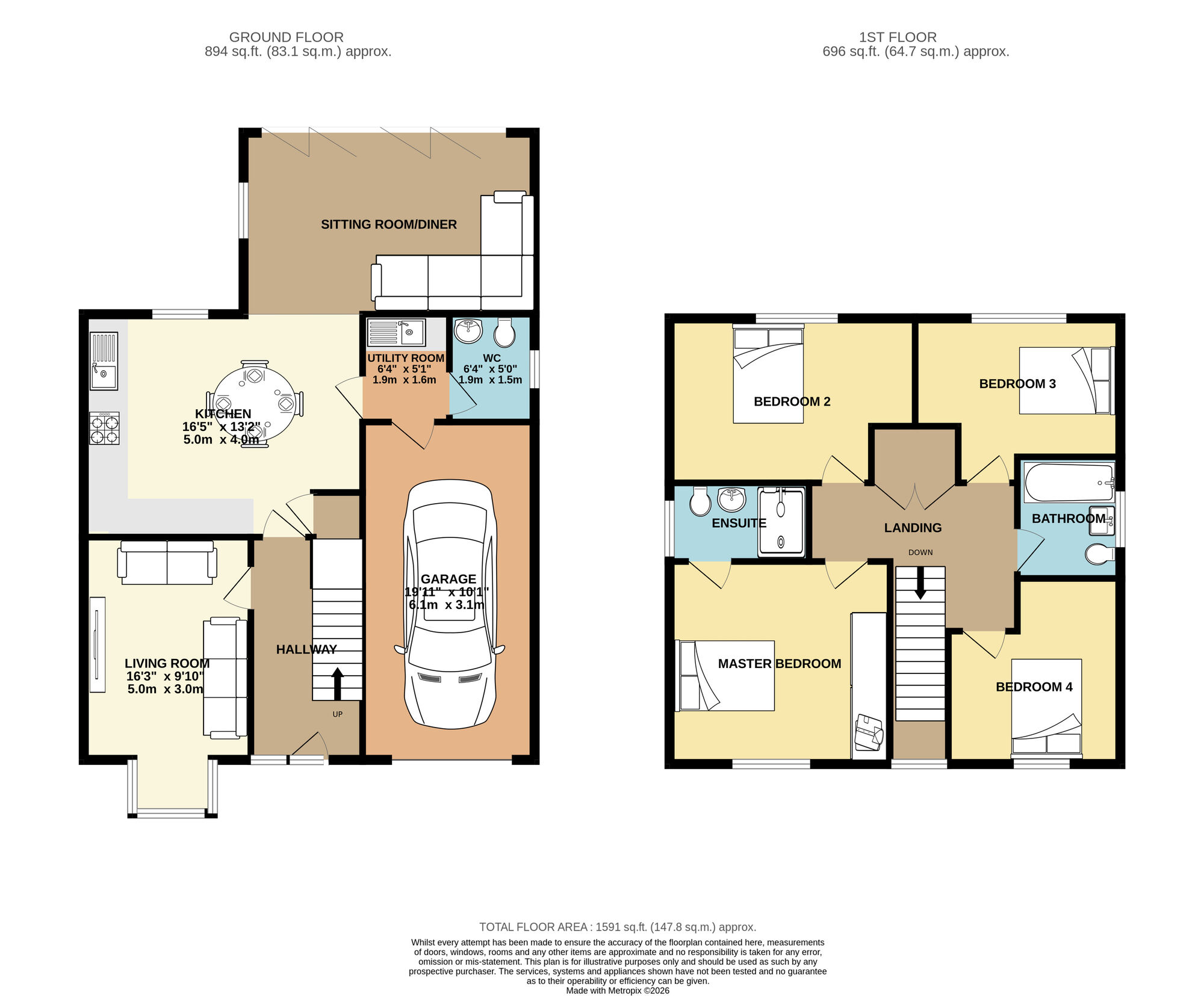 Floorplan of 4 bedroom Detached House for sale, Leicester Square, Crossgates, West Yorkshire, LS15
