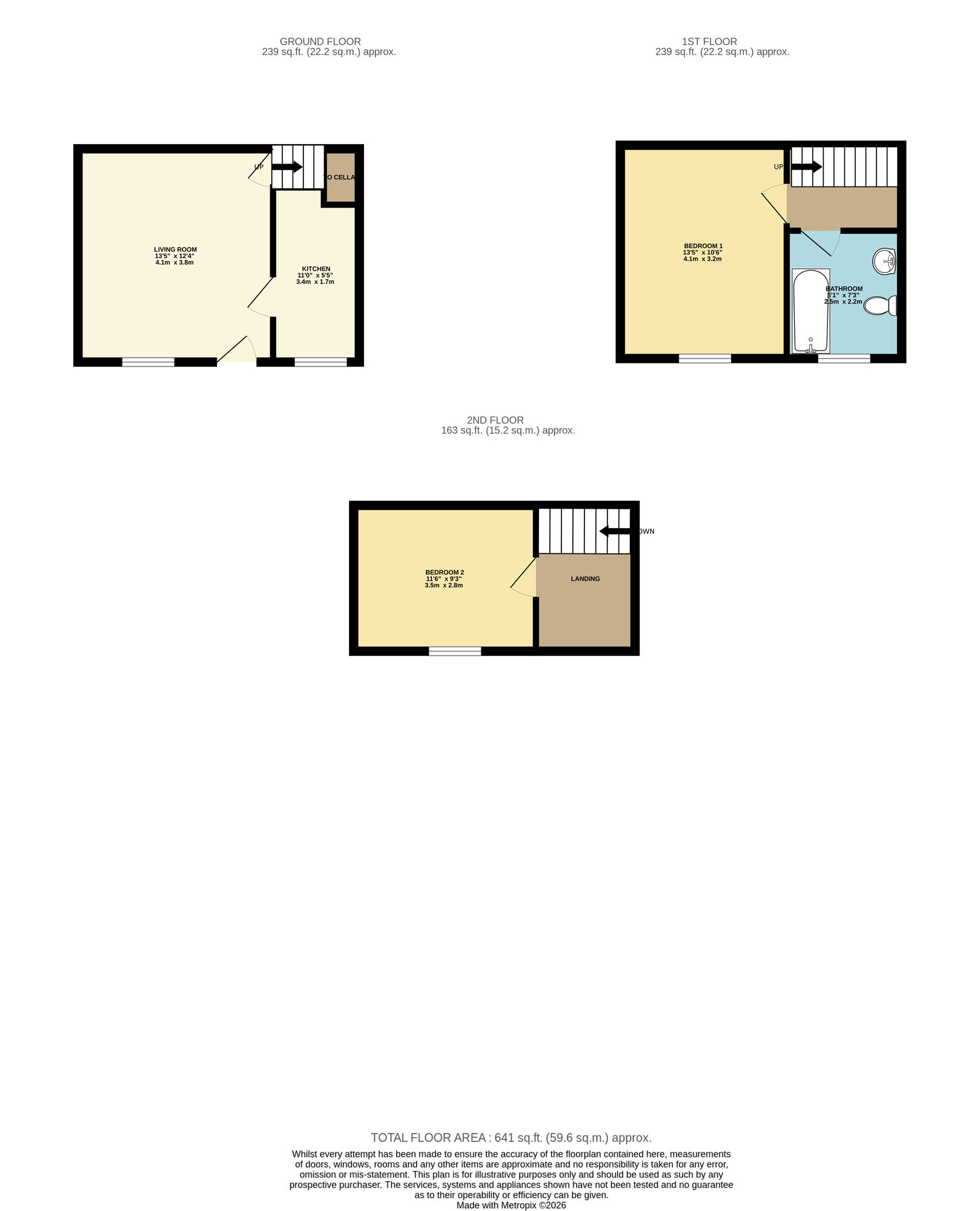 Floorplan of 2 bedroom Mid Terrace House for sale, Conway Road, Leeds, West Yorkshire, LS8
