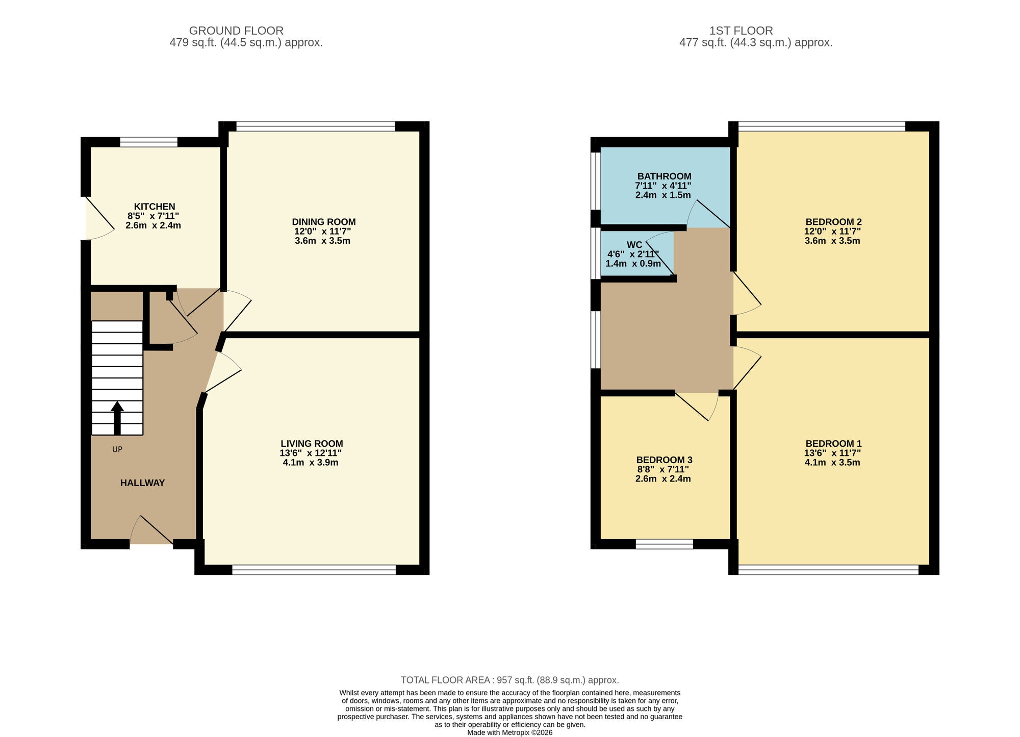 Floorplan of 3 bedroom Semi Detached House for sale, Thorn Lane, Leeds, West Yorkshire, LS8