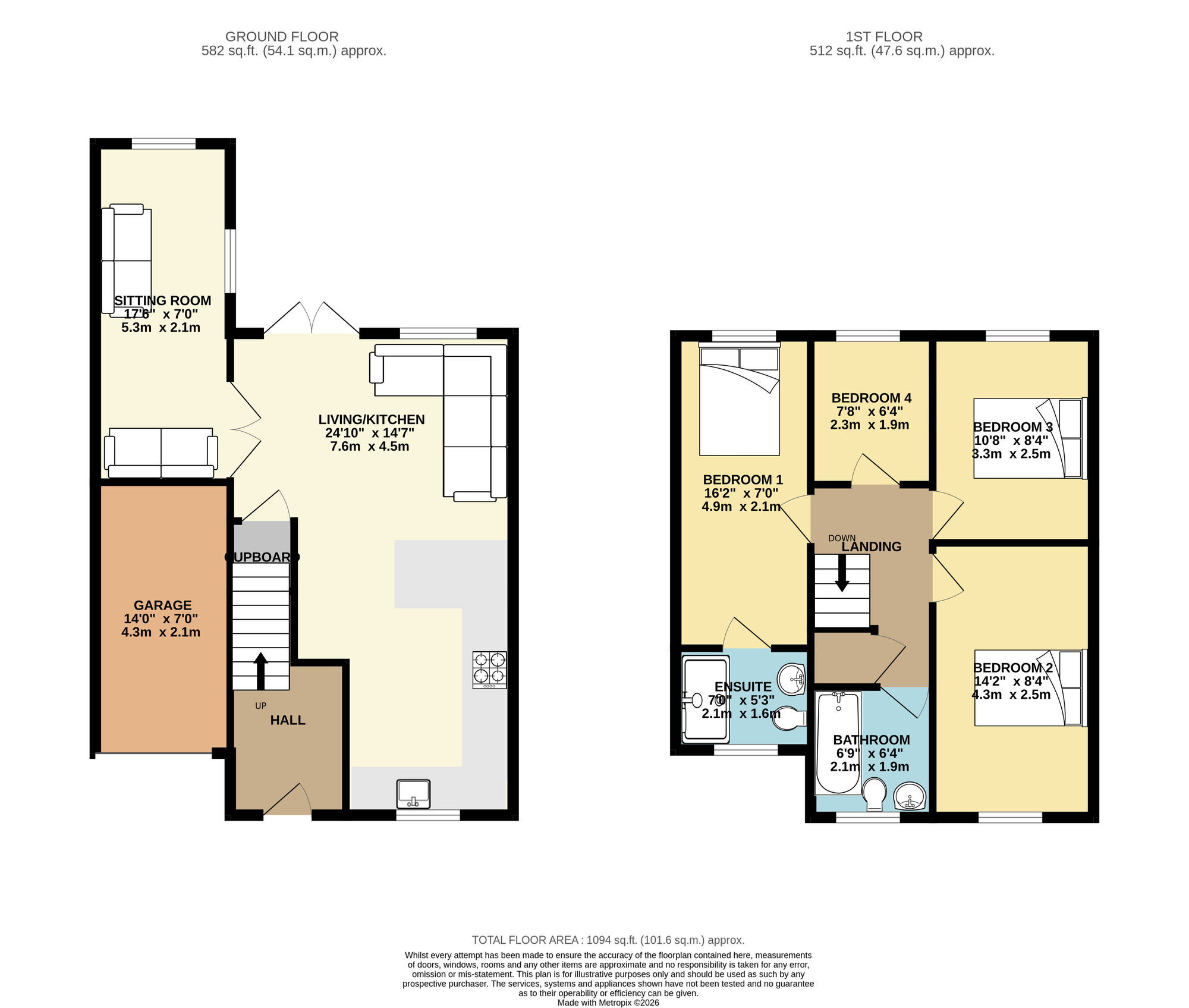 Floorplan of 3 bedroom Semi Detached House for sale, Cherry Rise, Leeds, West Yorkshire, LS14