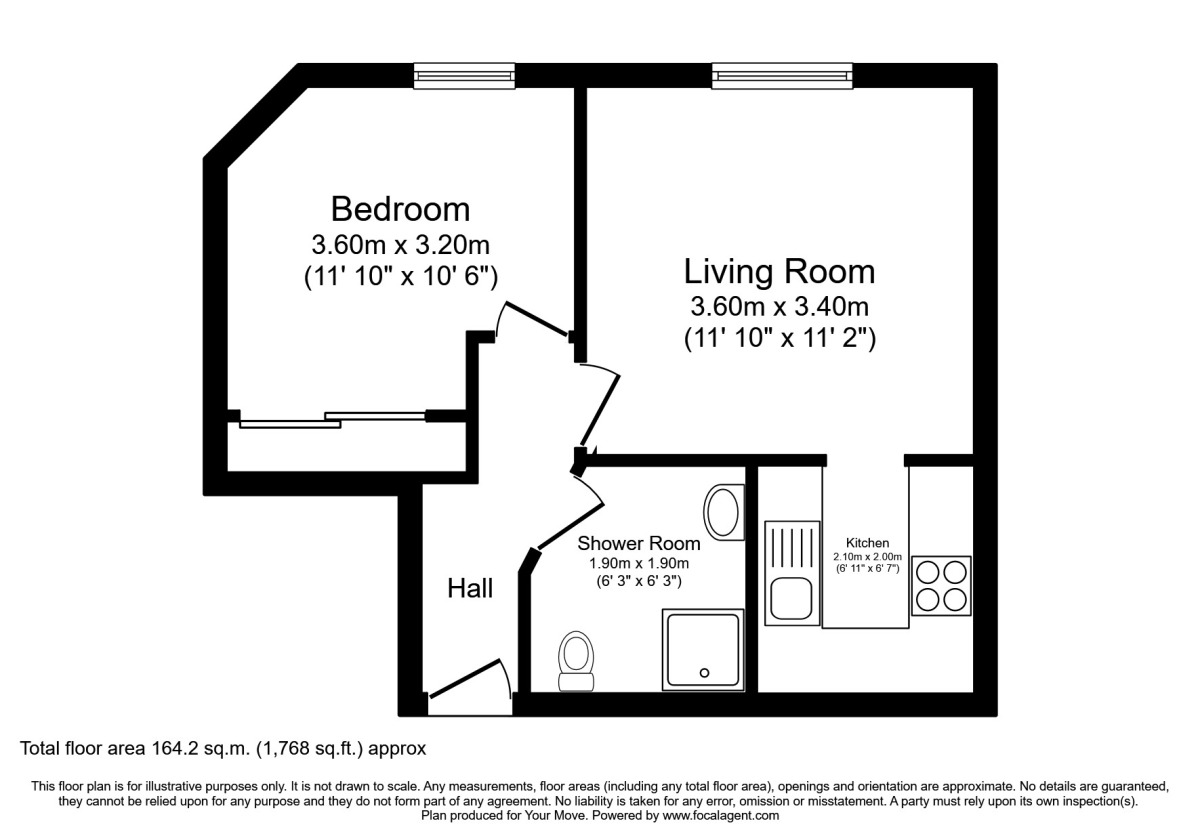 Floorplan of 1 bedroom  Flat to rent, Balfour Street, Edinburgh, EH6