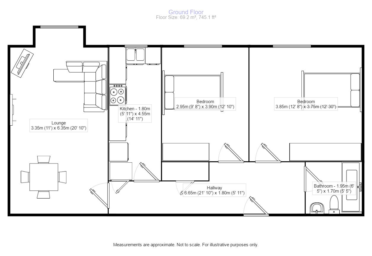 Floorplan of 2 bedroom Flat to rent, South Lorne Place, Edinburgh, EH6