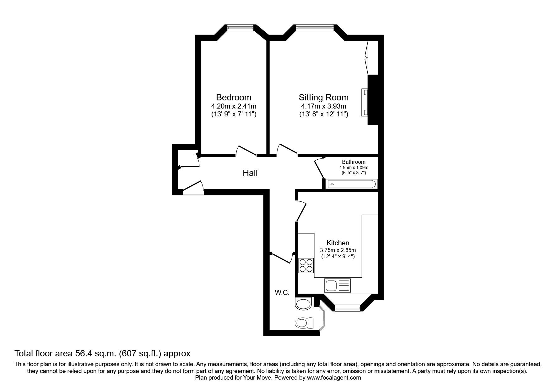 Floorplan of 1 bedroom  Flat to rent, Dalmeny Street, Edinburgh, (Also KnownAs 1F3, 20), EH6