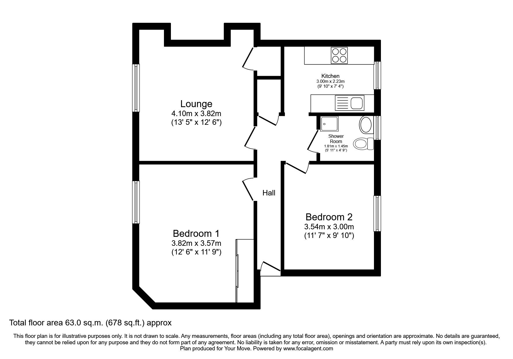 Floorplan of 2 bedroom  Flat to rent, Hutchison Avenue, Edinburgh, Midlothian, EH14