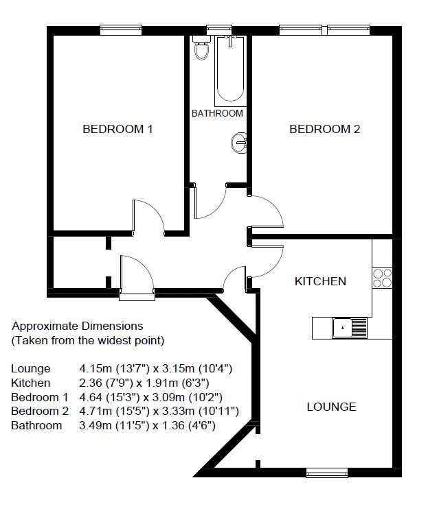 Floorplan of 2 bedroom  Flat for sale, Salamander Street, Edinburgh, Midlothian, EH6