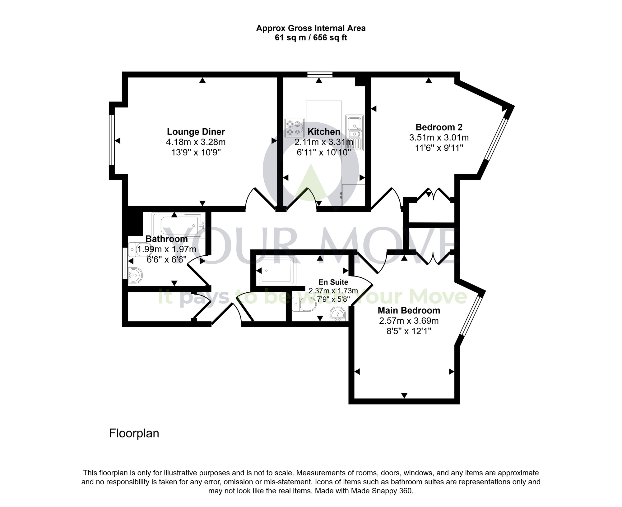 Floorplan of 2 bedroom Flat for sale, Papermill Wynd, Edinburgh, Midlothian, EH7