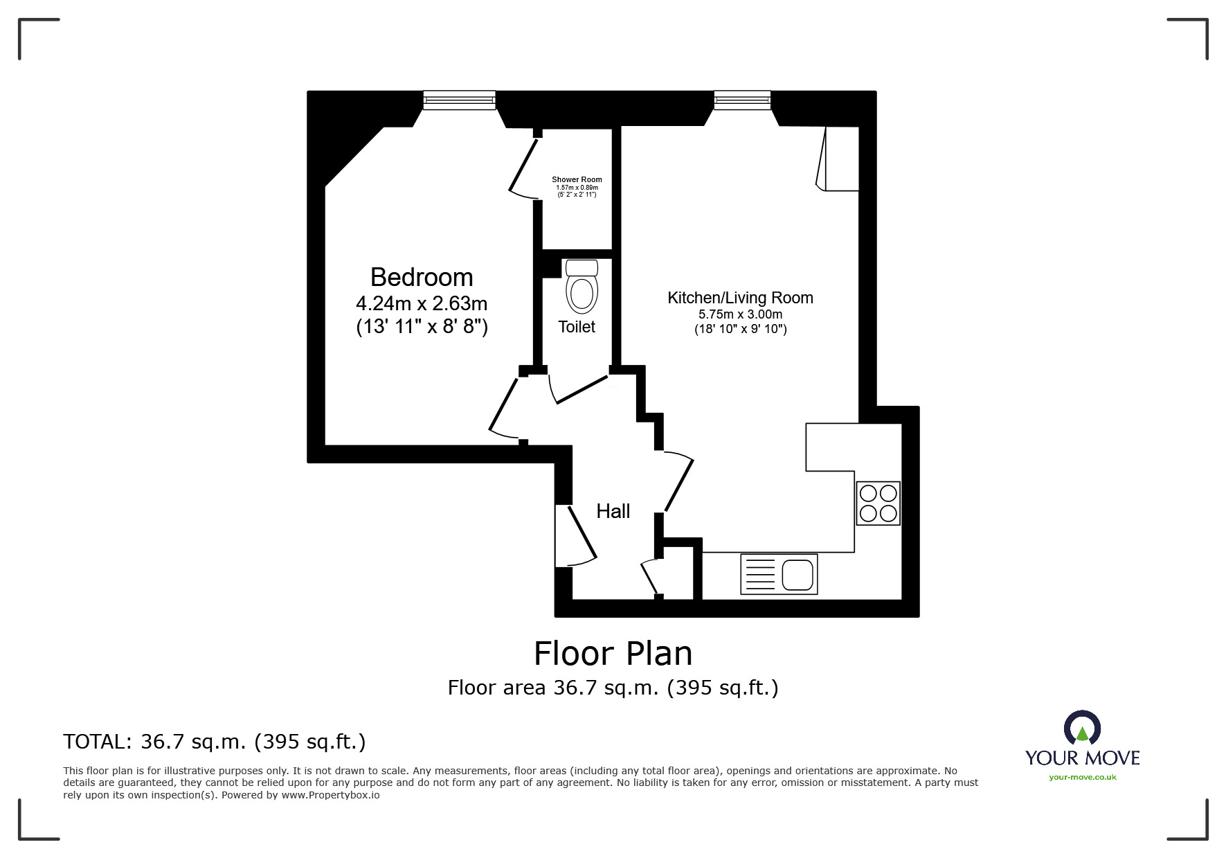 Floorplan of 1 bedroom Flat to rent, Albion Road, Edinburgh, Midlothian, EH7