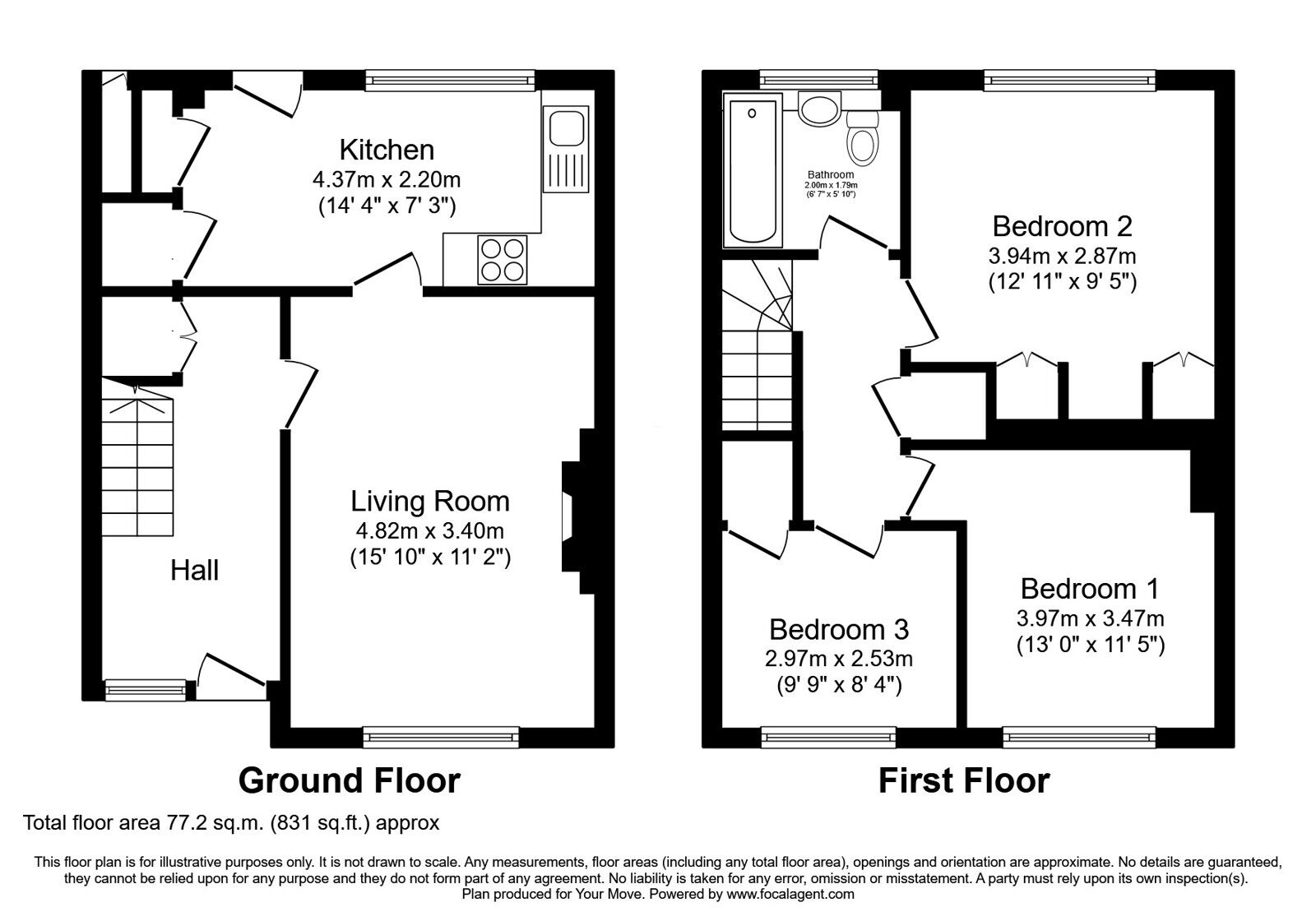 Floorplan of 3 bedroom Mid Terrace House for sale, Magdalene Drive, Edinburgh, EH15