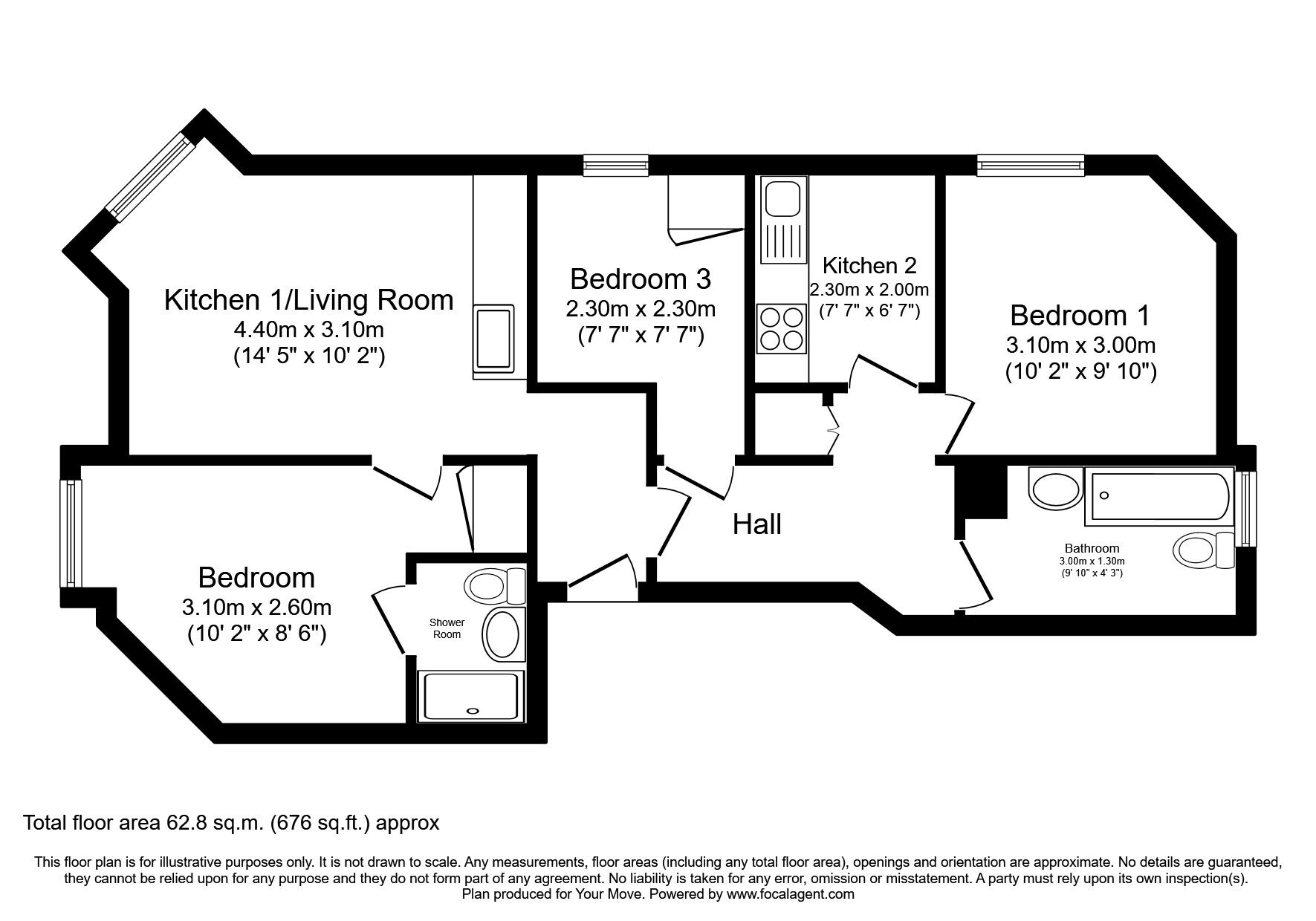 Floorplan of 3 bedroom  Flat for sale, Balfour Place, Edinburgh, Midlothian, EH6