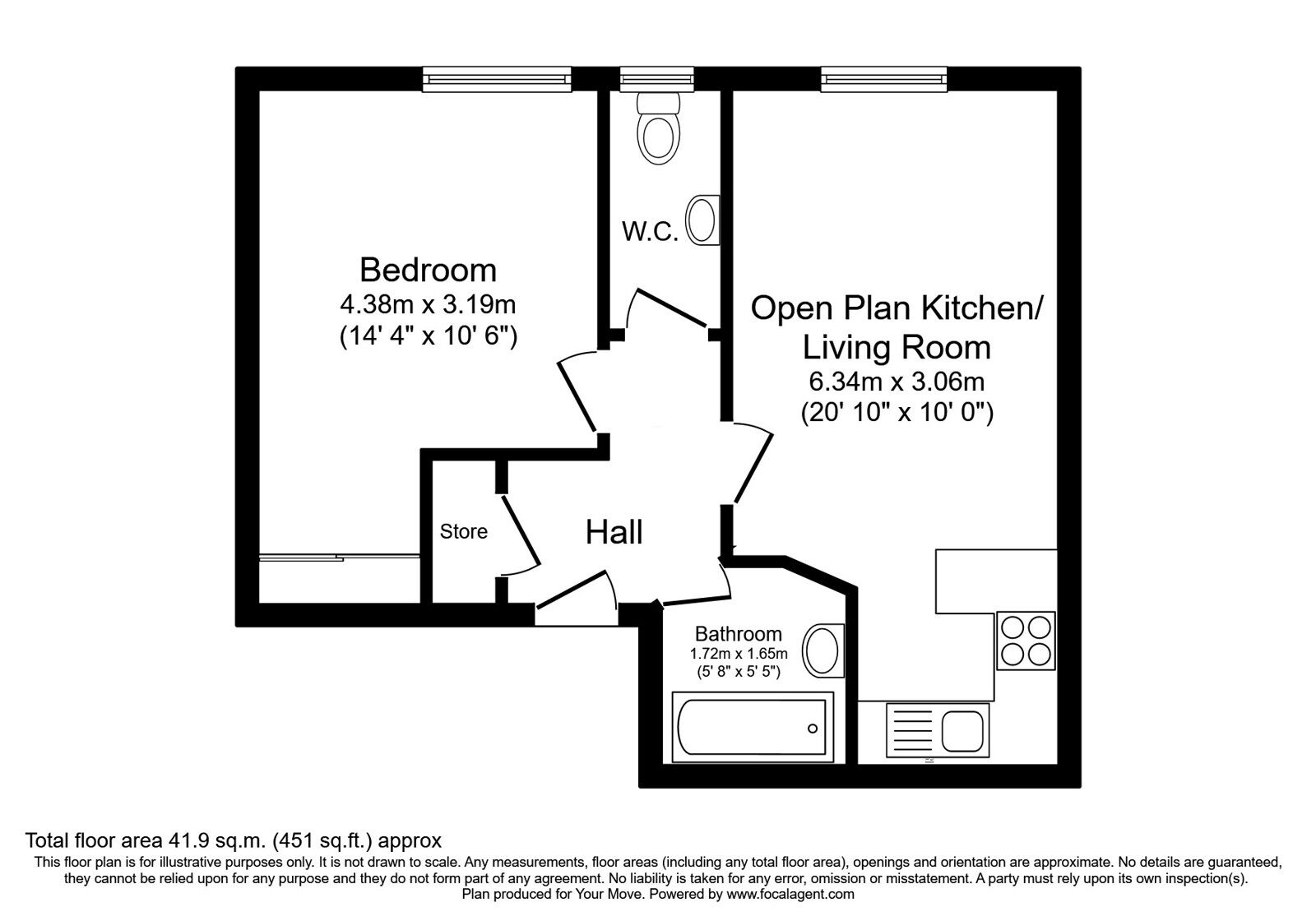 Floorplan of 1 bedroom  Flat for sale, Wardlaw Place, Edinburgh, EH11