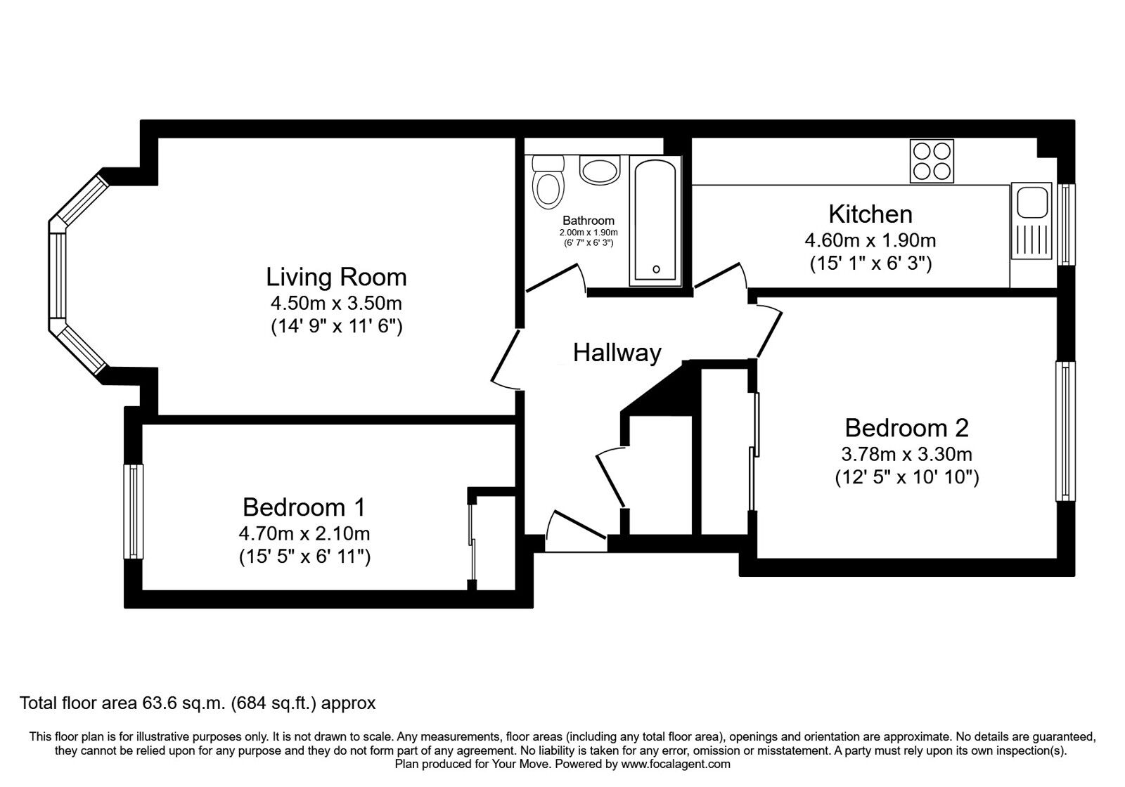 Floorplan of 2 bedroom  Flat for sale, Restalrig Road South, Edinburgh, Midlothian, EH7