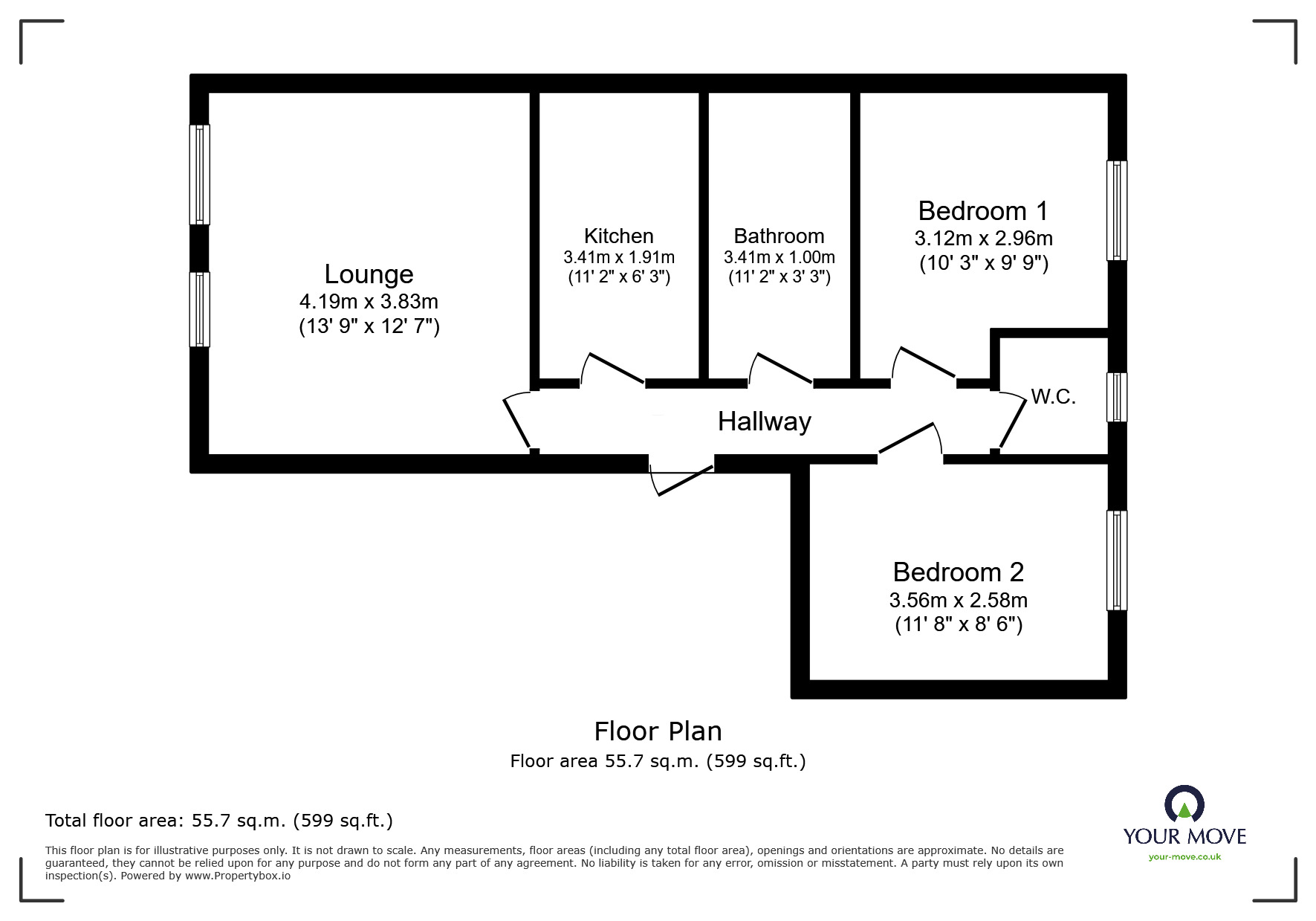 Floorplan of 2 bedroom  Flat for sale, Annfield Street, Edinburgh, Midlothian, EH6