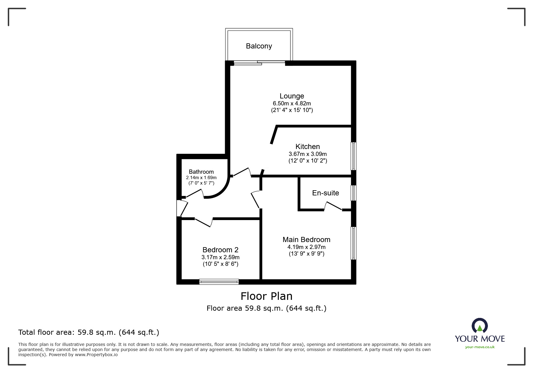 Floorplan of 2 bedroom  Flat for sale, East Pilton Farm Crescent, Edinburgh, Midlothian, EH5