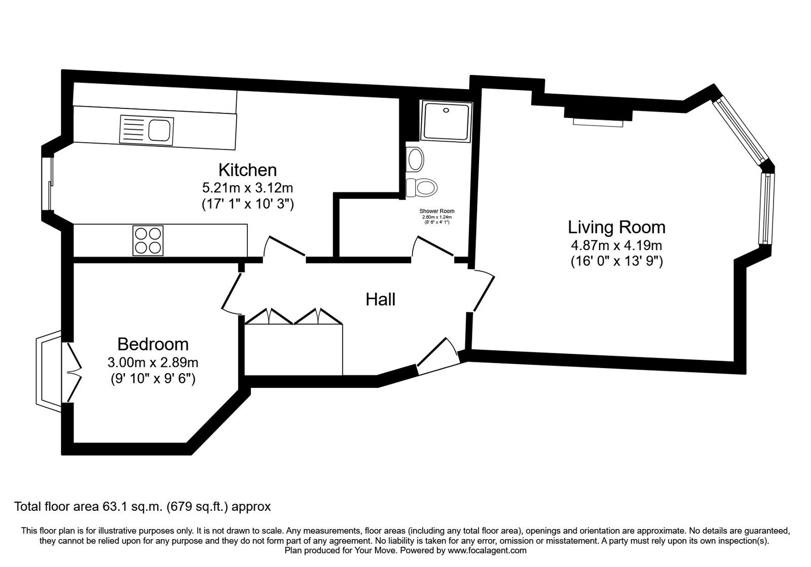 Floorplan of 1 bedroom  Flat for sale, Henderson Terrace, Edinburgh, Midlothian, EH11