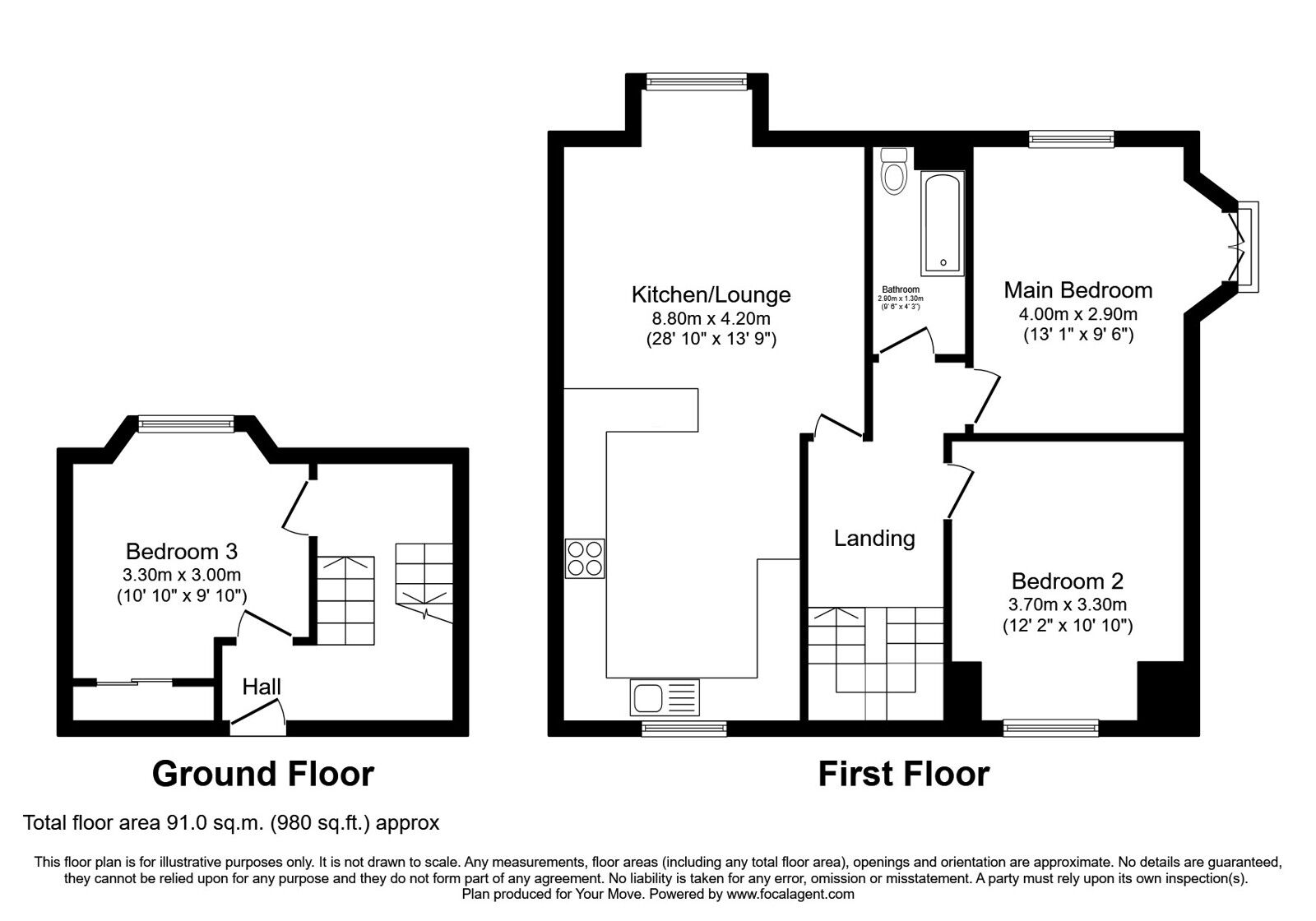 Floorplan of 3 bedroom  Flat for sale, Bernard Street, Midlothian, EH6