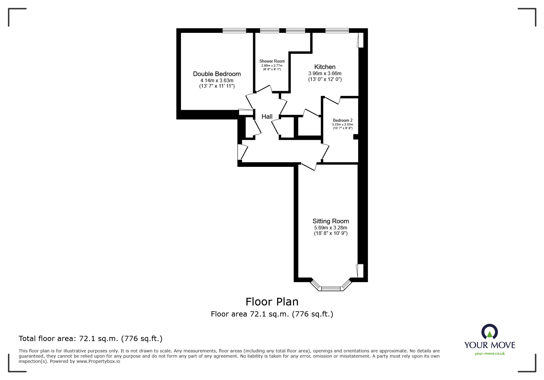Floorplan of 2 bedroom  Flat for sale, Harrison Place, Edinburgh, Midlothian, EH11