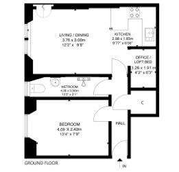 Floorplan of 1 bedroom  Flat for sale, Elgin Terrace, Edinburgh, Midlothian, EH7