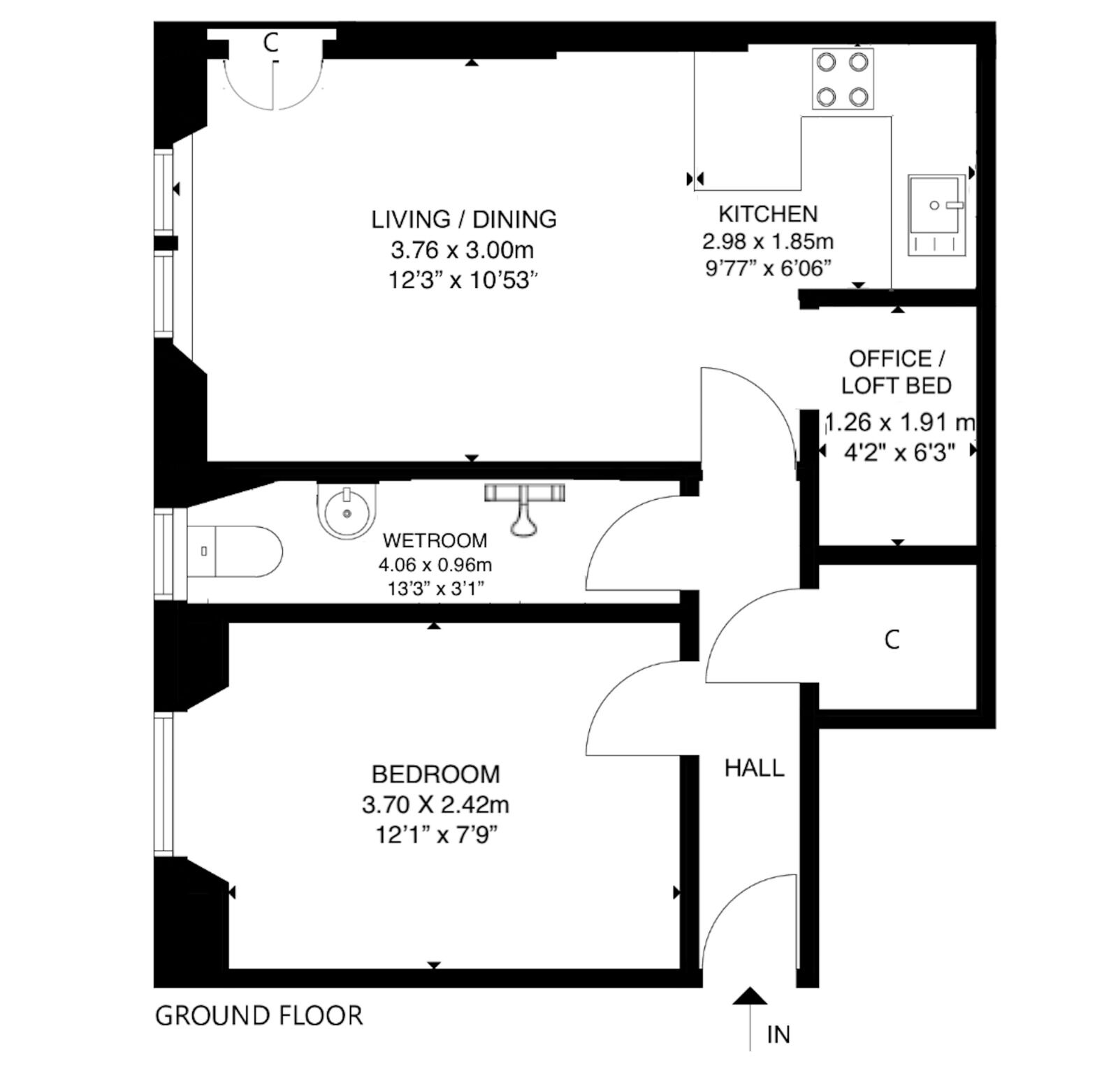 Floorplan of 1 bedroom  Flat for sale, Elgin Terrace, Edinburgh, Midlothian, EH7