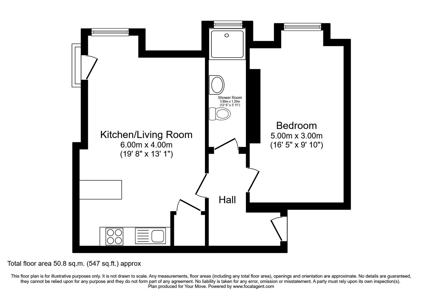 Floorplan of 1 bedroom  Flat for sale, Lorne Square, Edinburgh, Midlothian, EH6