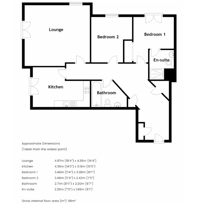 Floorplan of 2 bedroom Flat for sale, Pilrig Heights, Edinburgh, Midlothian, EH6