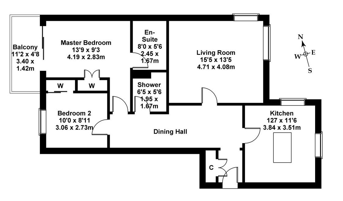 Floorplan of 2 bedroom  Flat for sale, Wishaw Terrace, Edinburgh, Midlothian, EH7