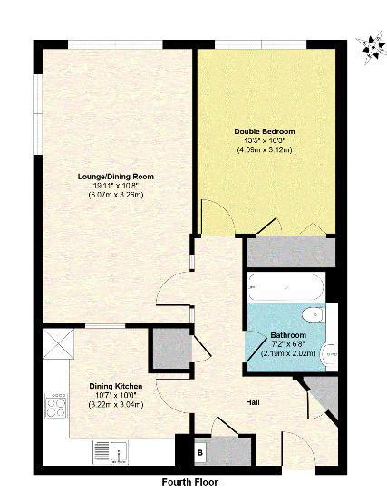 Floorplan of 1 bedroom Flat for sale, Pilrig Heights, Edinburgh, Midlothian, EH6