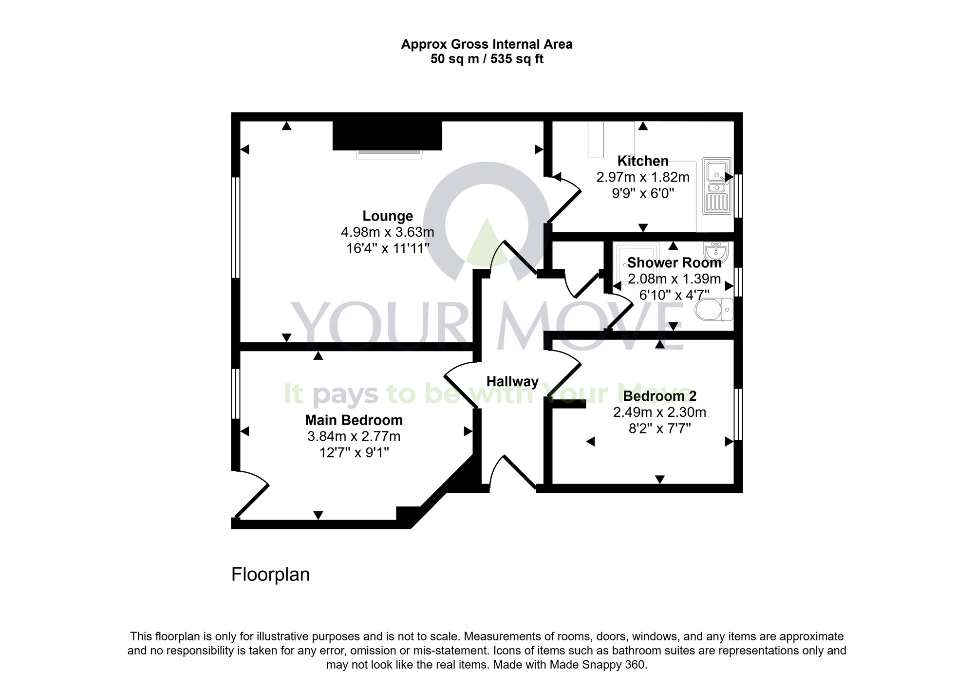 Floorplan of 2 bedroom Flat for sale, Loganlea Drive, Edinburgh, Midlothian, EH7