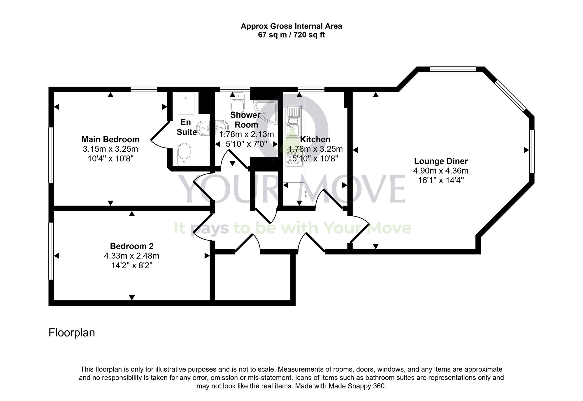 Floorplan of 2 bedroom Flat for sale, St. Clair Road, Edinburgh, Midlothian, EH6
