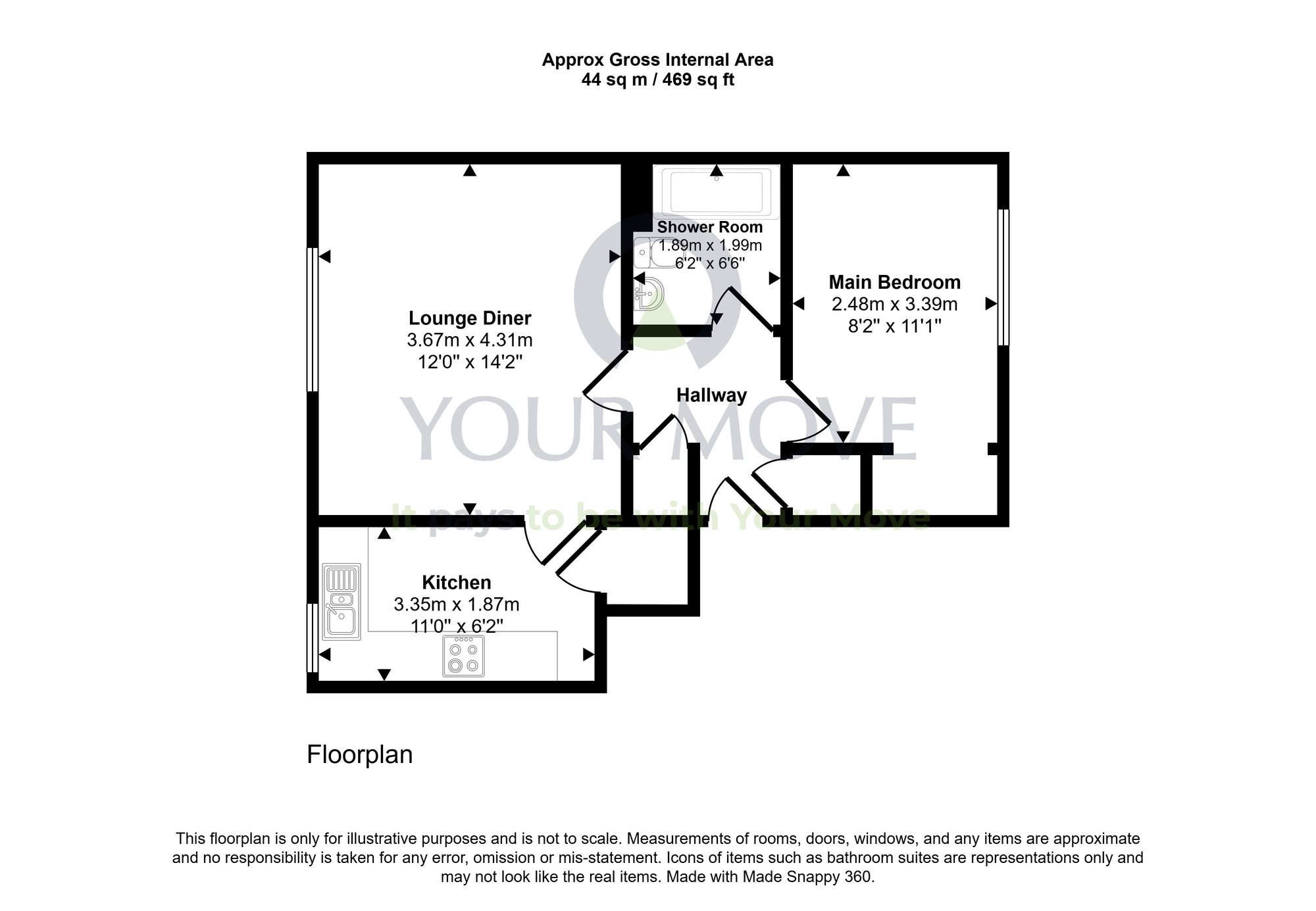 Floorplan of 1 bedroom Flat for sale, Easter Road, Edinburgh, Midlothian, EH6