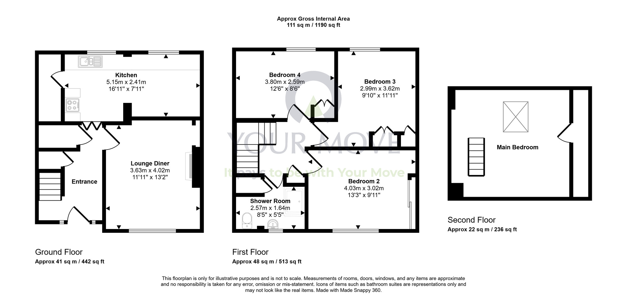 Floorplan of 3 bedroom Mid Terrace House for sale, Claverhouse Drive, Edinburgh, Midlothian, EH16