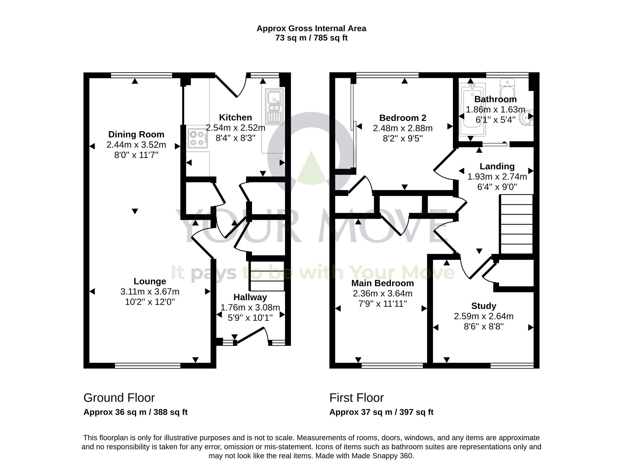 Floorplan of 3 bedroom End Terrace House for sale, Peacocktail Close, Midlothian, EH15