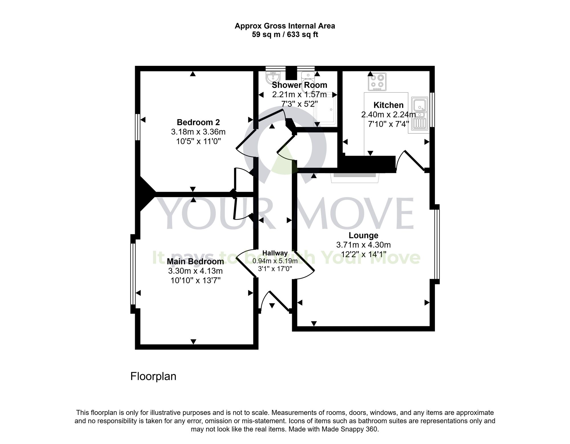 Floorplan of 2 bedroom Flat for sale, St. Clair Road, Edinburgh, Midlothian, EH6