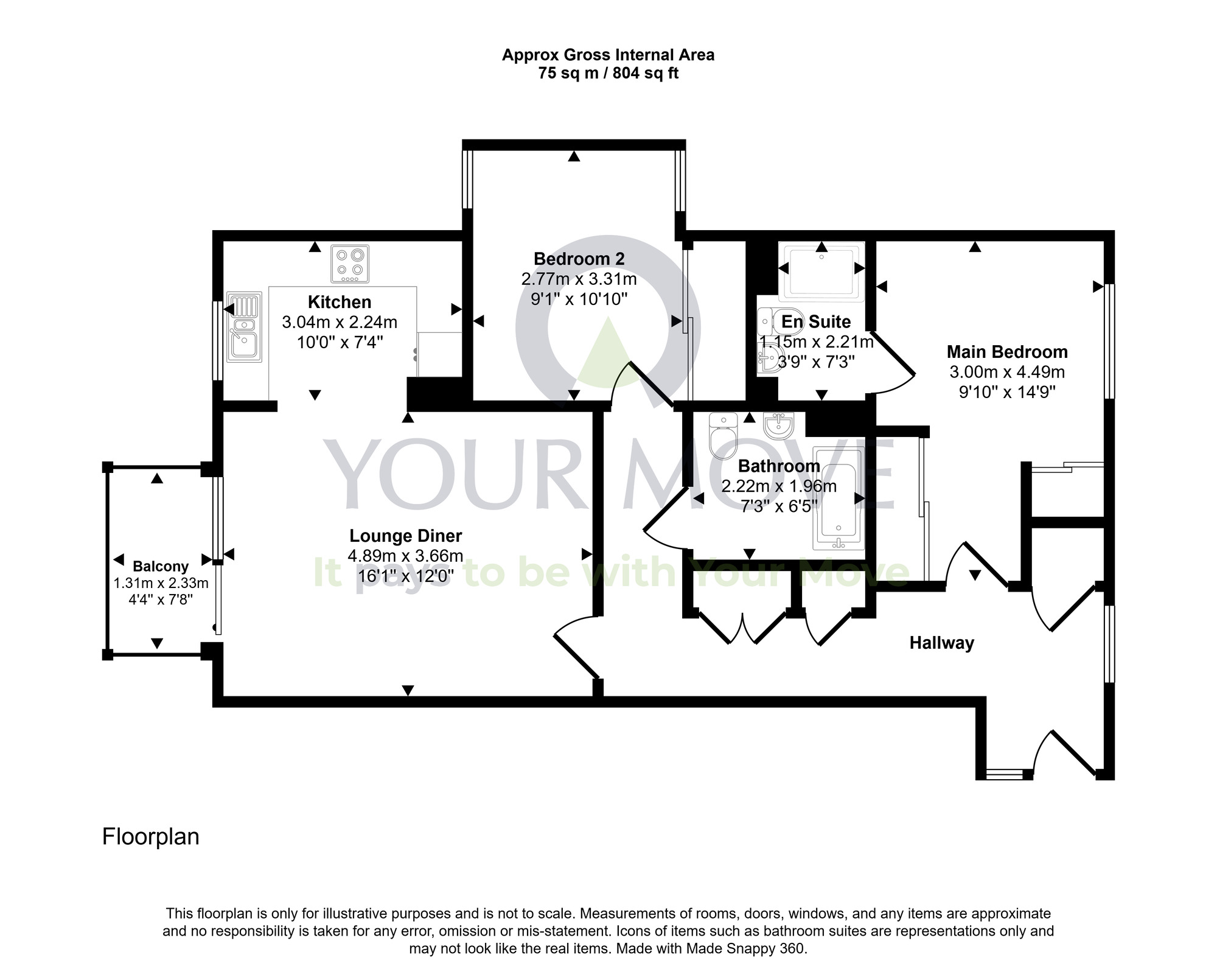 Floorplan of 2 bedroom Flat for sale, Shrubhill Walk, Edinburgh, Midlothian, EH7