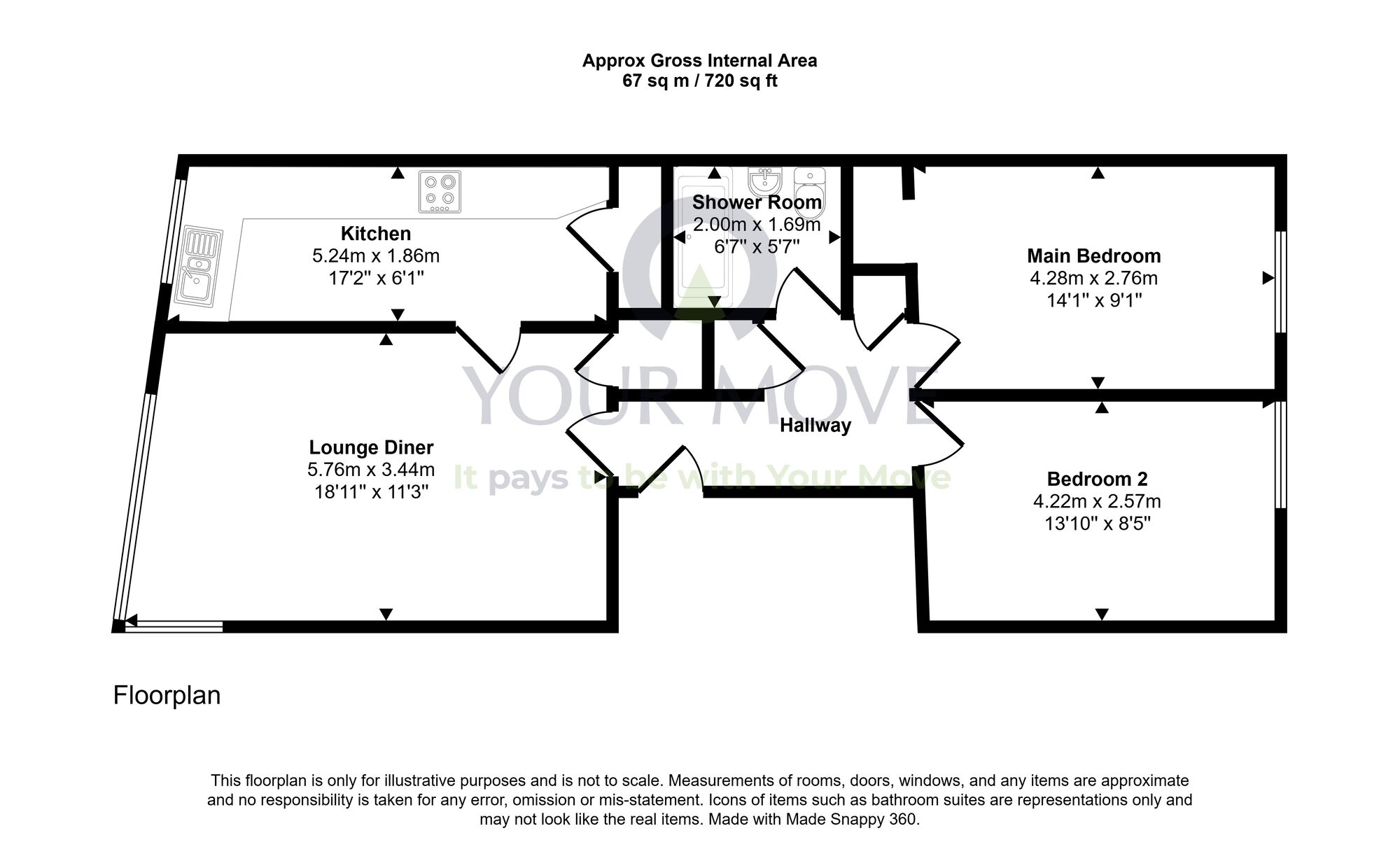 Floorplan of 2 bedroom Flat for sale, Giles Street, Edinburgh, Midlothian, EH6
