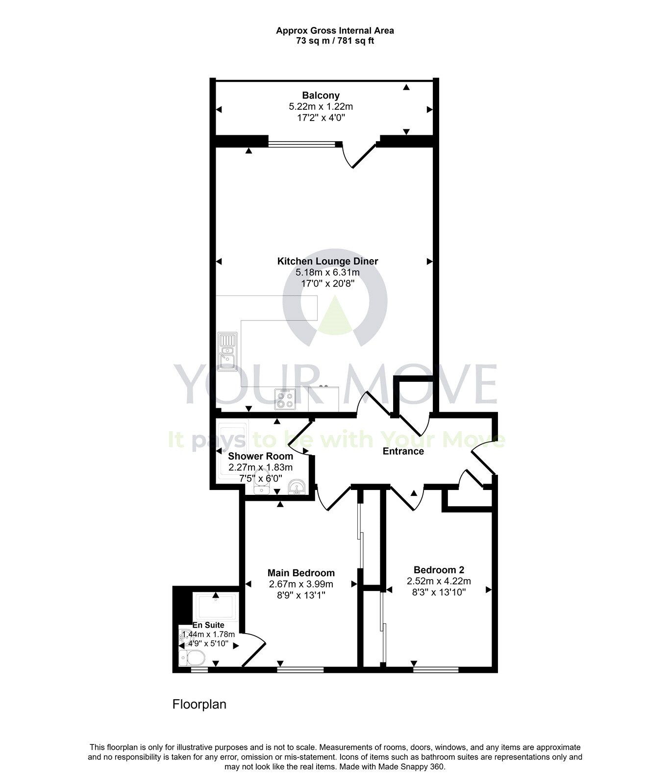 Floorplan of 2 bedroom Flat for sale, Hopetoun Street, Edinburgh, EH7