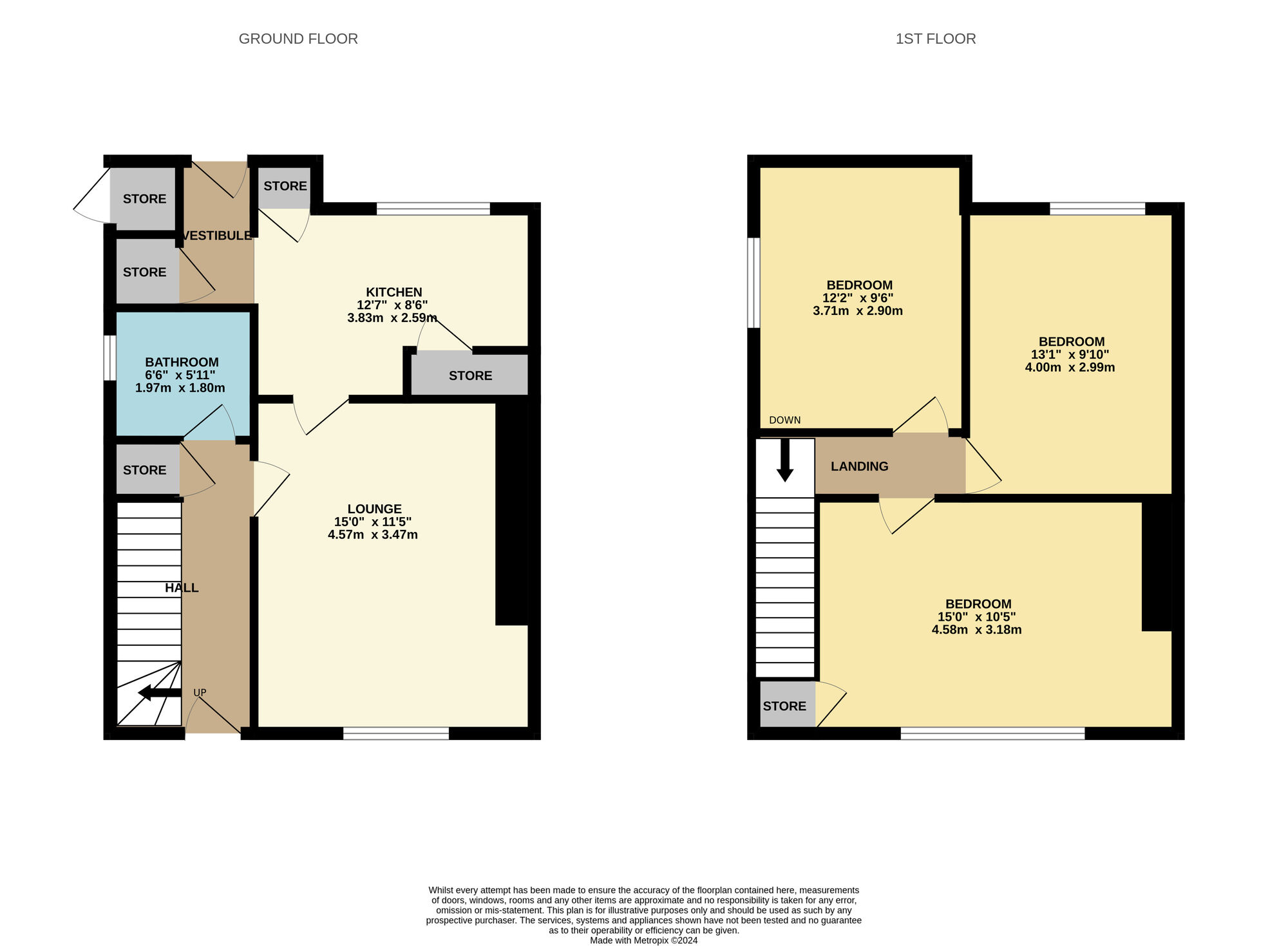 Floorplan of 3 bedroom Semi Detached House to rent, Sea Road, Methil, Fife, KY8