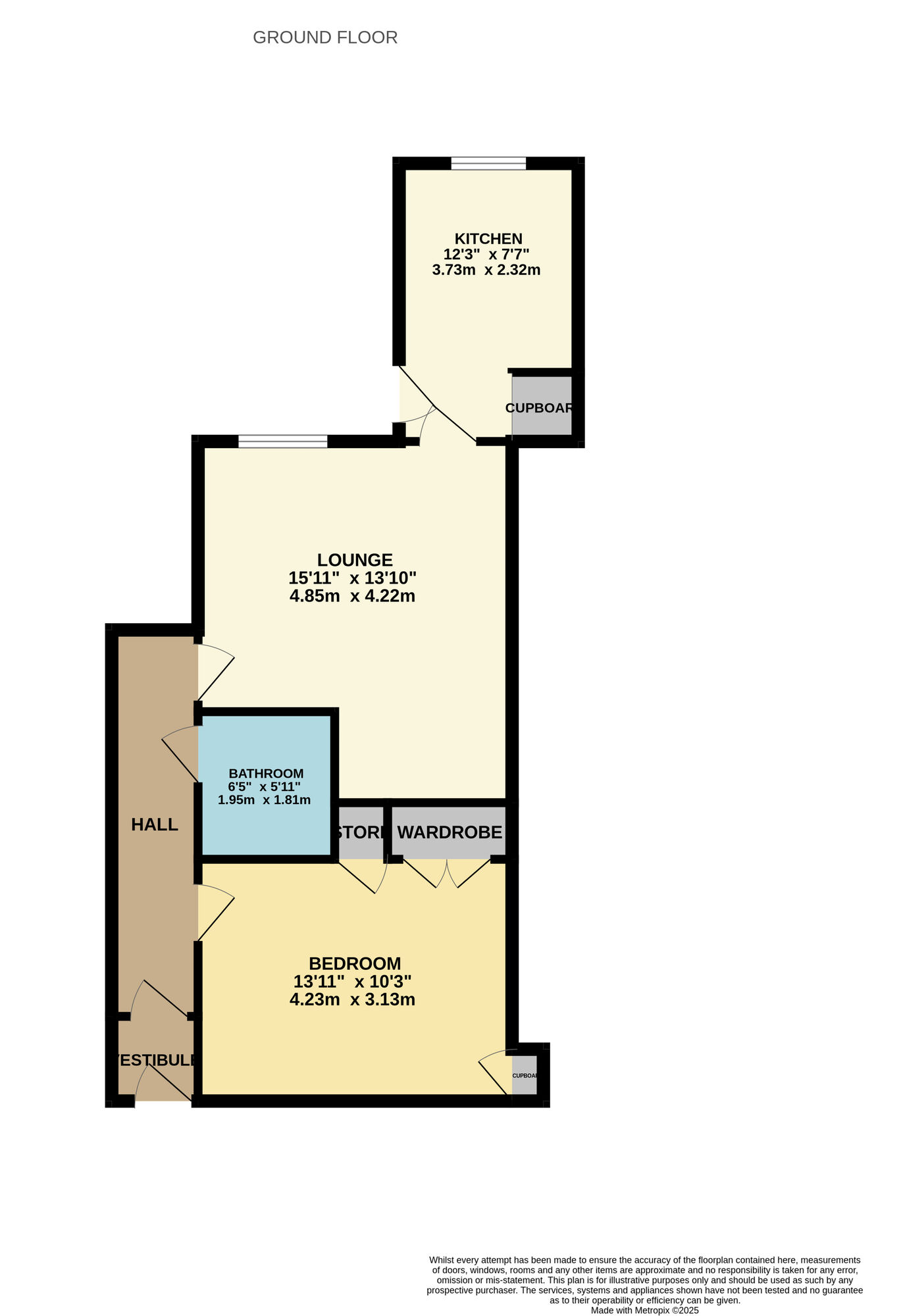 Floorplan of 1 bedroom  Flat to rent, Parker Terrace, Leven, Fife, KY8