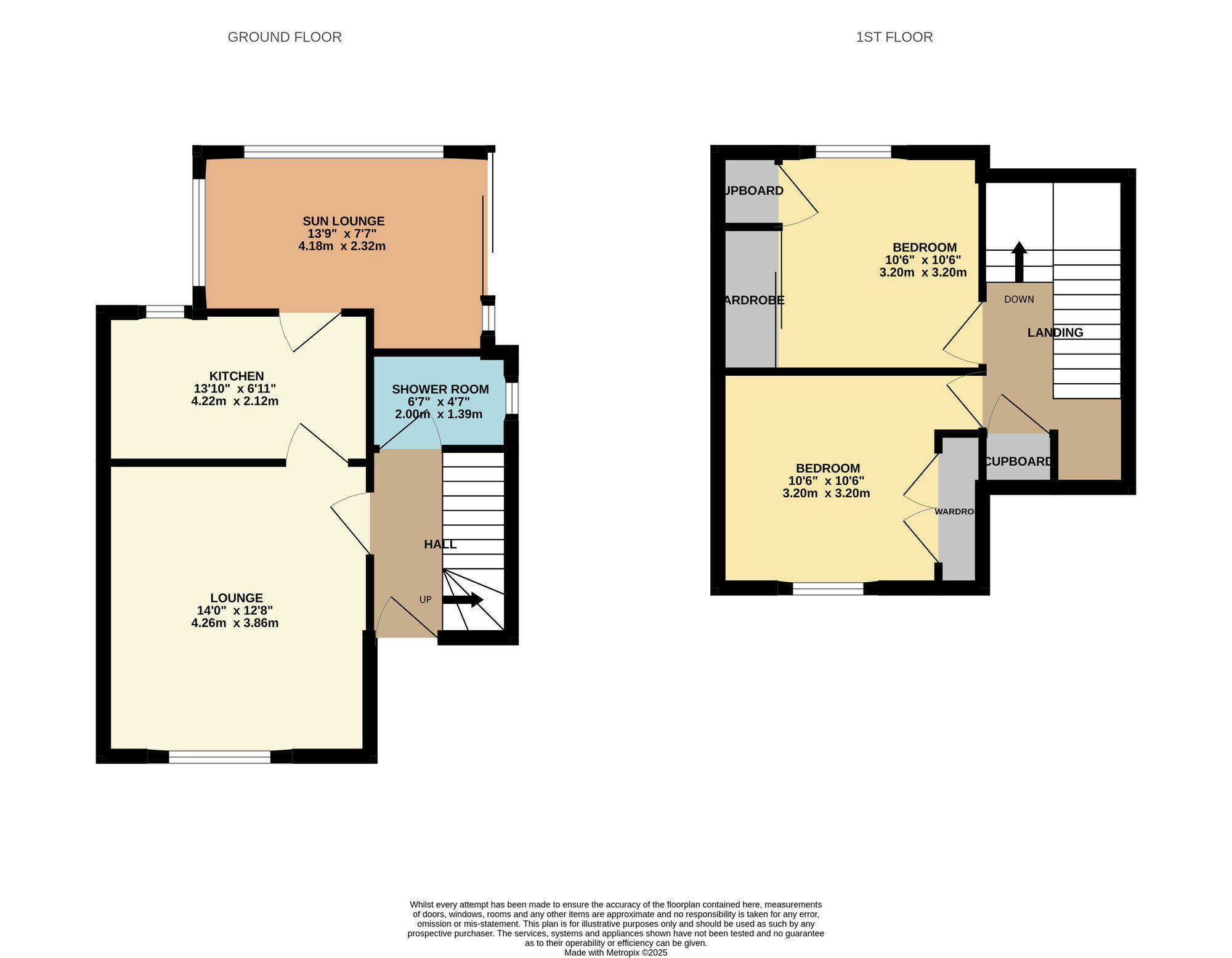 Floorplan of 2 bedroom Semi Detached House for sale, Brown Crescent, Methilhill, Fife, KY8