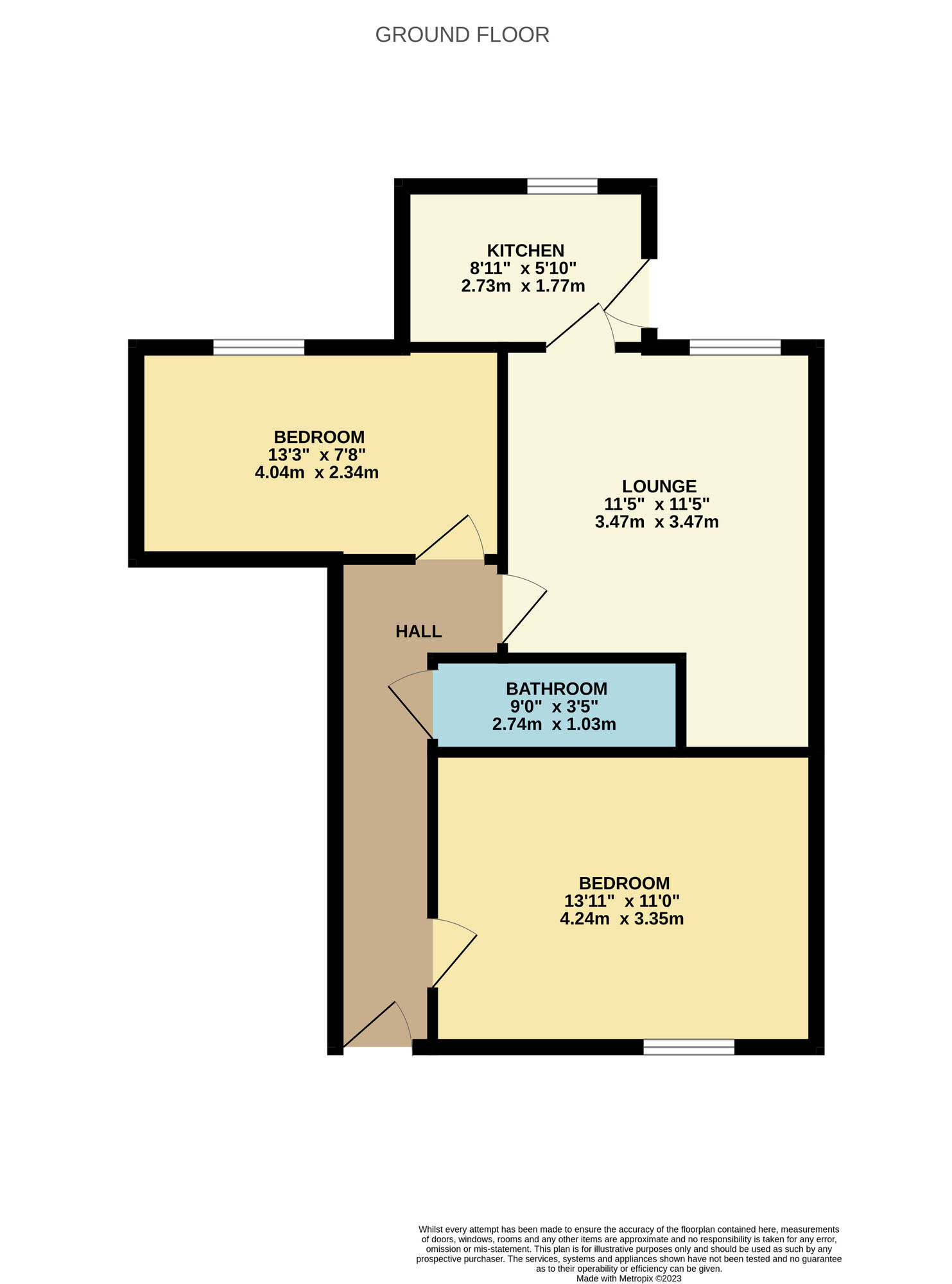 Floorplan of 2 bedroom  Flat to rent, Gladstone Street, Leven, KY8