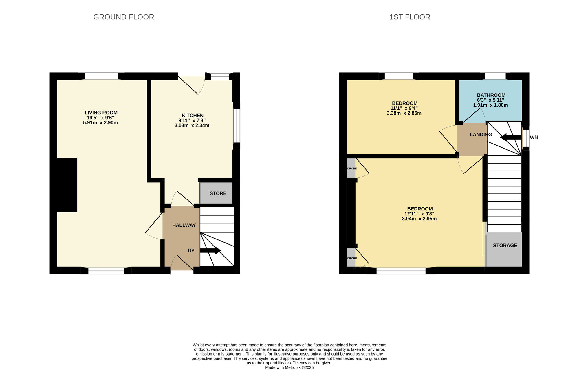 Floorplan of 2 bedroom End Terrace House to rent, Linnwood Drive, Leven, KY8