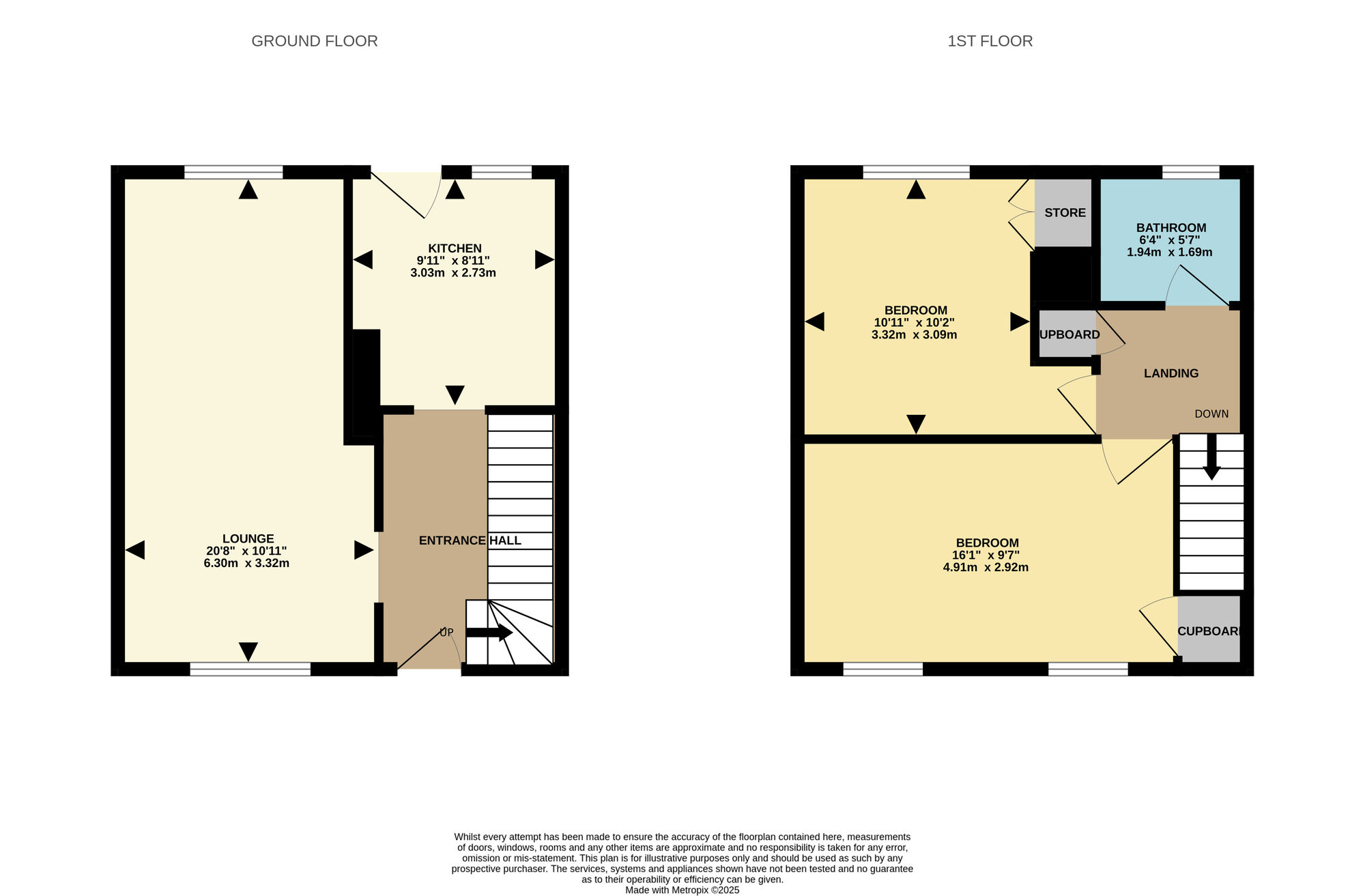 Floorplan of 2 bedroom Mid Terrace House for sale, Kingsdale Gardens, Kennoway, Leven, KY8