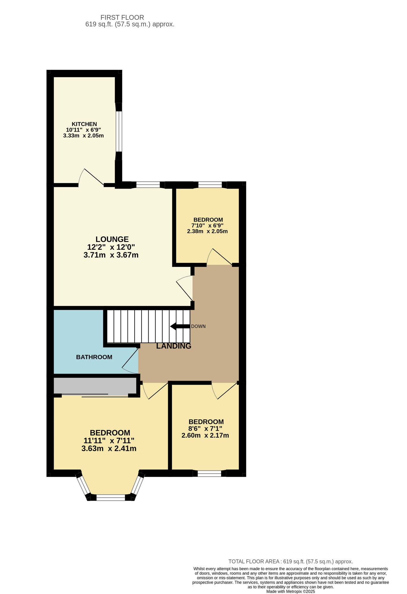 Floorplan of 3 bedroom  Flat for sale, Bowling Green Street, Methil, Fife, KY8