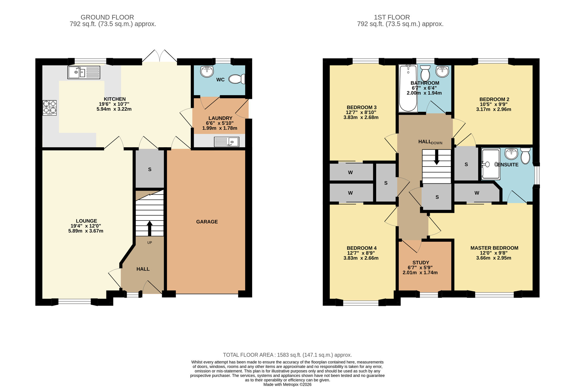 Floorplan of 4 bedroom Detached House for sale, Law View, Leven, Fife, KY8