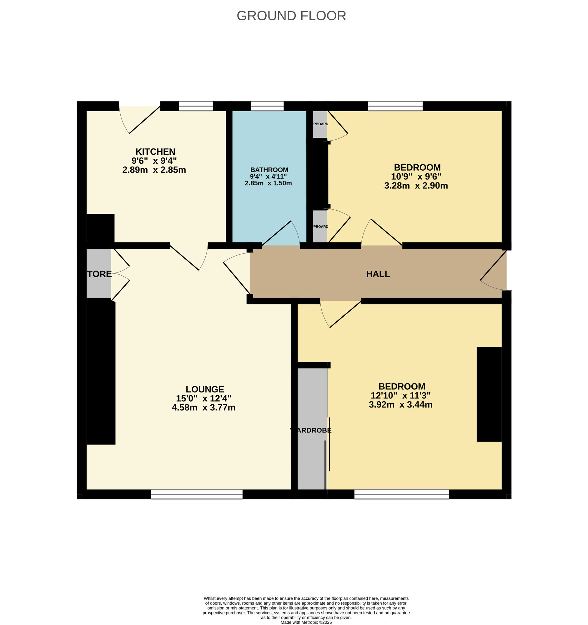 Floorplan of 2 bedroom  Flat for sale, Herriot Crescent, Methil, Fife, KY8