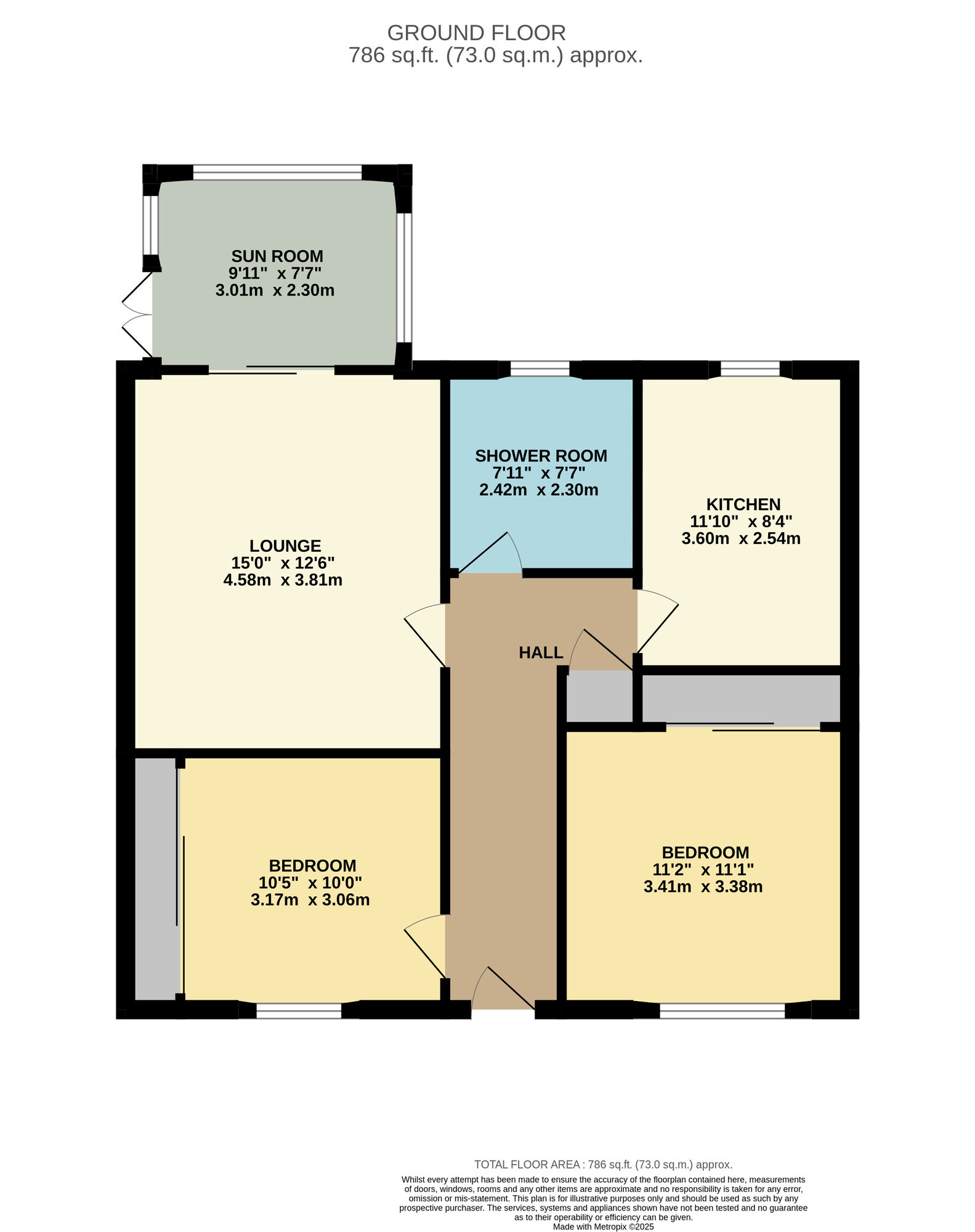 Floorplan of 2 bedroom Semi Detached Bungalow for sale, Cowley Street, Methil, Fife, KY8