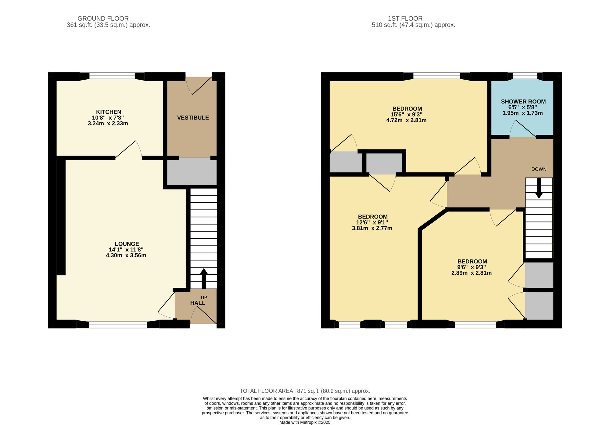 Floorplan of 3 bedroom Mid Terrace House for sale, Oakvale Road, Methil, Fife, KY8