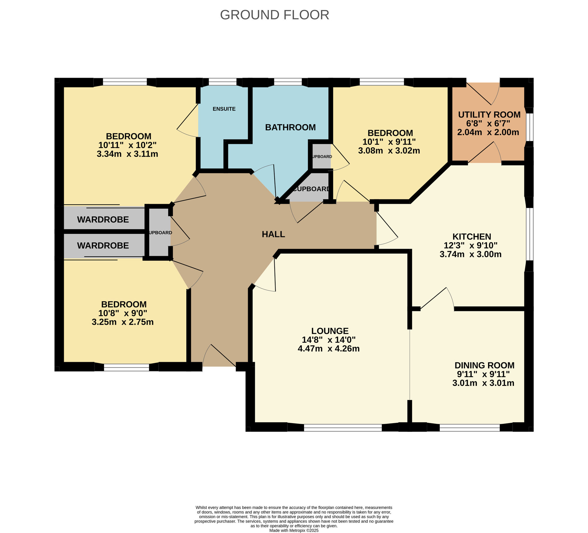 Floorplan of 3 bedroom Detached Bungalow for sale, Cypress Lane, Leven, Fife, KY8