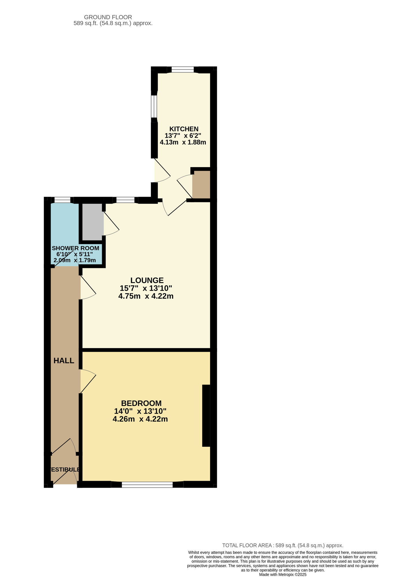 Floorplan of 1 bedroom  Flat for sale, Wellesley Road, Methil, Fife, KY8